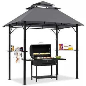 8x5FT Patio Grill Gazebo BBQ Gazebo with Extra Storage for Garden/Outdoor - Picture 1 of 24