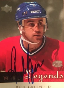 Tarjeta de hockey firmada por Rick Green Montreal Canadiens de la NHL - Imagen 1 de 1