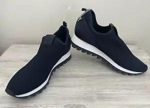 New DKNY Women’s Slip On Wedge Knit Sneakers Shoes Stretch Size 9 Navy - Picture 1 of 7