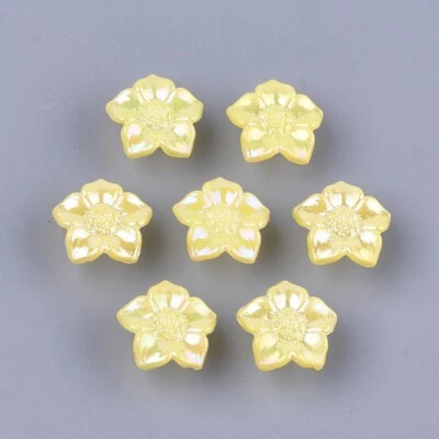 10 Pearl Yellow Flower Buttons 17mm Shank A30-3 AUSSIE SELLER - image 1 of 2