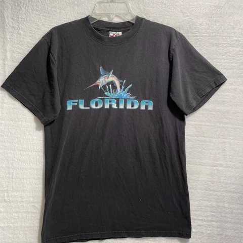 Vtg Florida Marlins Alternative Graphic Majestic Shirt Mens Medium Crew Neck Cover