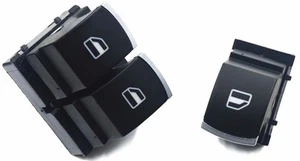 DX AND SX BUTTONS GREY CHROME GLASS LIFT VW GOLF 5 6 MODEL 3 DOOR - Picture 1 of 5