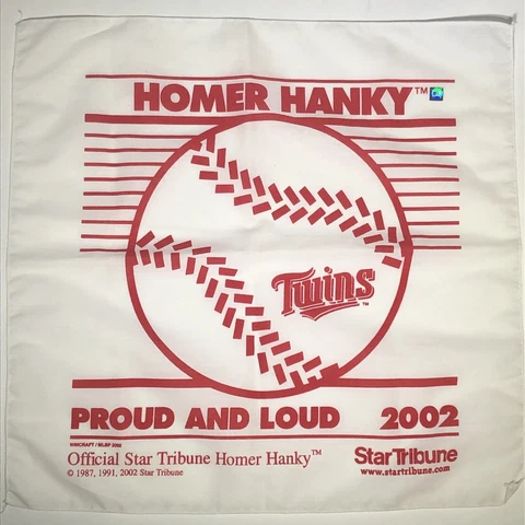 Minnesota Twins 2002 Loud And Proud Homer Hanky Star Tribune Rally Towel Cover