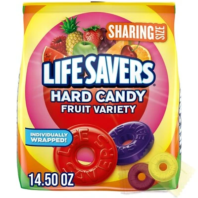 Caramelo duro envuelto individualmente Lifesavers Fruit Variety 10 sabores ~ bolsa de 14,5 oz Foto 1 de 3