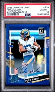 2023 Panini Donruss Optic Puka Nacua Blue Rookie Auto /99 PSA 10 Gem Mint #238 - Picture 1 of 2