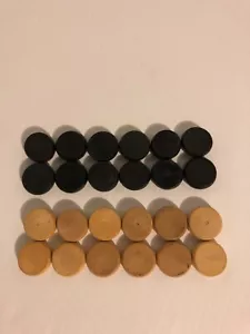 Vintage Crokinole wooden game discs - 1 1/4" - 24 poieces - Picture 1 of 1