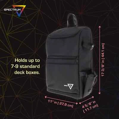 Black BCW Spectrum TCG Backpack Holds 7–9 Deck Cases or Boxes + Playmat Strap - Image 1 of 4