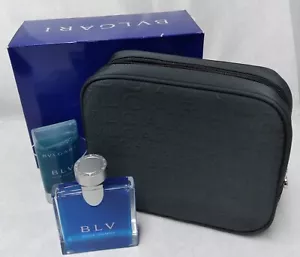 BVLGARI MEN HOMME PERFUME SPRAY 50ML/1.7FL OZ. SHOWER GEL 75ML/2.5FL OZ CASE SET - Picture 1 of 5