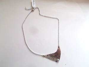 COLLANA DONNA ARGENTO 925  BAGNO RODIO   CON CIONDOLO   BAVETTA - Imagen 1 de 6