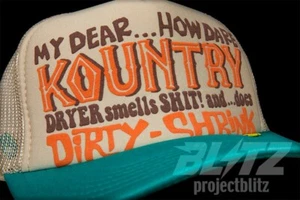 KAPITAL KOUNTRY DIRTY SHRINK TRUCKER CAP HAT BEIGE TURQUOISE SNAPBACK - Picture 1 of 3