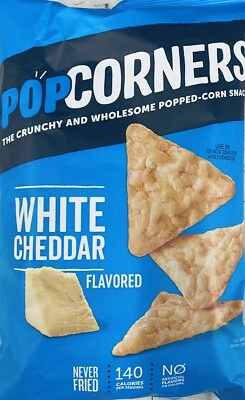 Popcorners WHITE CHEDDAR Popped Corn Crisps Snacks 7 oz Bag - Image 1 of 2
