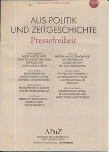 Aus Politik und Zeitgeschichte: Pressefreiheit (Heft 30-32/2016)  - Bild 1 von 1