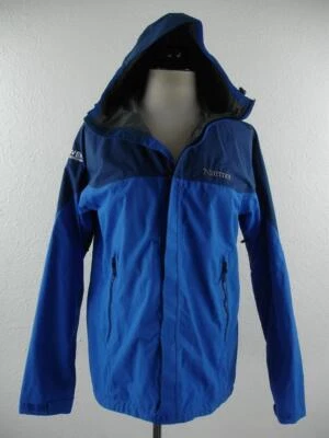 Men's S Marmot PreCip Eco Rain Shell Jacket Hooded Parka Waterproof Shell Blue - Image 1 of 4