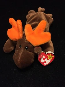 Ty Beanie Baby Original CHOCOLATE The Moose 1993 Rare P.E. Pellets Mint Stamped - Picture 1 of 8