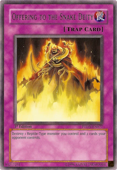 Yugioh Offering to the Snake Deity PTDN-EN077 Rare 1st Ed NM - Image 1 of 1