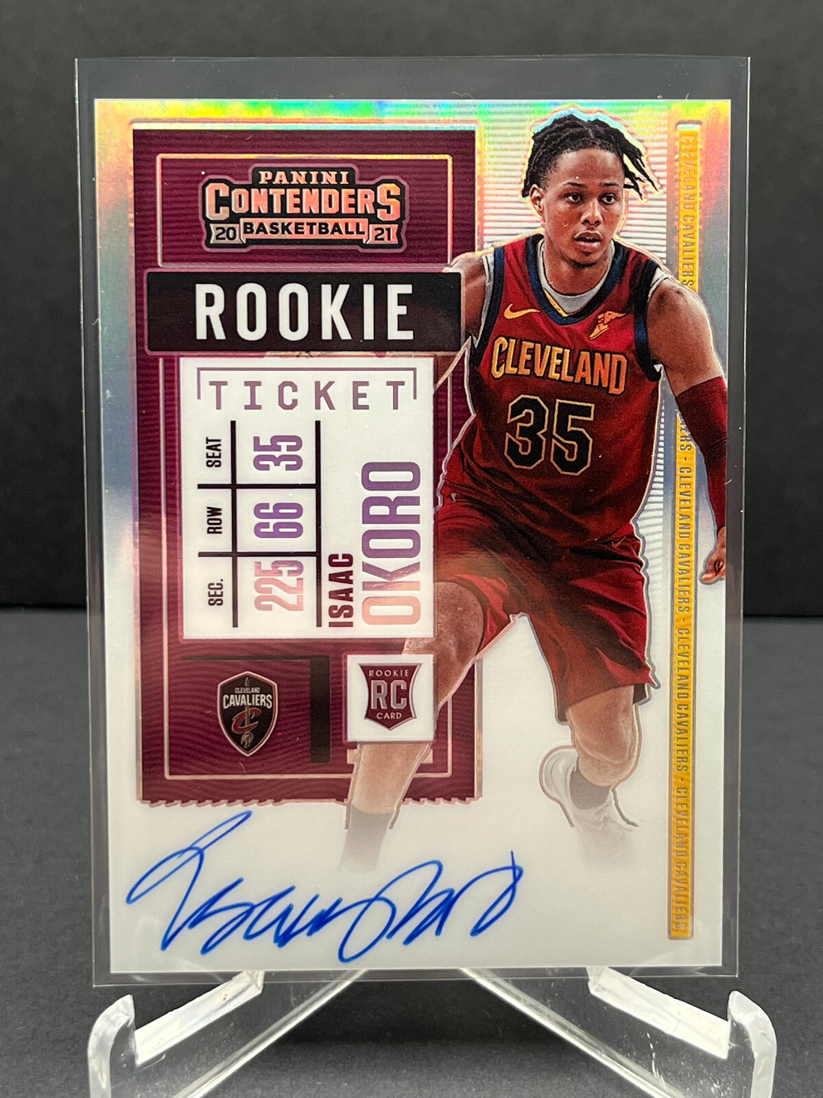 2020-21 Panini Contenders ISAAC OKORO Auto Rookie Ticket Premium Prizm #145 RC
