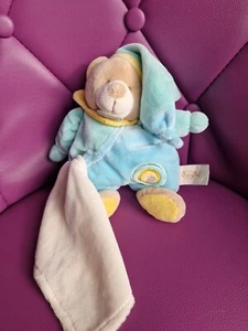 Doudou ours bleu avec mouchoir BABY NAT - - Imagen 1 de 1