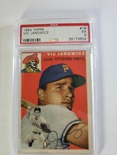 1954 Topps Vic Janowicz #16 Pittsburgh Pirates PSA 5 Grade