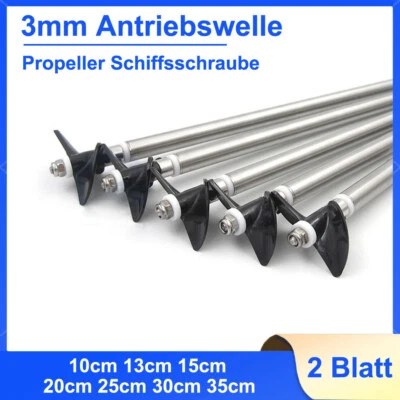 2 Blatt Propeller Schiffsschraube 3mm Antriebswelle für Propeller RC Modell Boot - Bild 1 von 4
