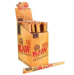 24 X RAW CLASSIC EMPERADOR SIZE PRE-ROLLED CONES 7"/18CM SIZE CONE FULL BOX 24 - Bild 1 von 23