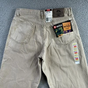 Jeans vintage Wrangler uomo 30x32 beige denim gamba larga Y2K anni 90 made in USA - Foto 1 di 18