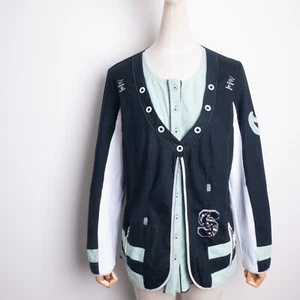 SPORTALM Milk & Cookies Women's Blue Buttons-Down Cardigan Jacket Size 42 / XL - Picture 1 of 13