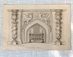 1851 Watercolour Drawing GEORGE RUFF Brighton Royal Pavilion The MUSIC Room - Picture 1 of 13