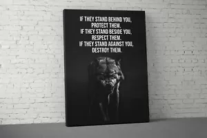 Motivational Wolf Canvas - Home Gym Decor - Large Quote Wall Art - Picture 1 of 16
