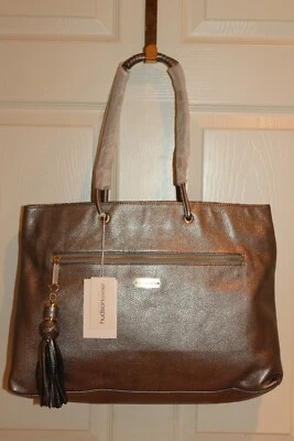 ¡NUEVO! ¡NUEVO CON ETIQUETAS! Bolso de Mano ALEXIS HUDSON Cuero Gunmetal Brooke Reversible $298 Foto 1 de 4