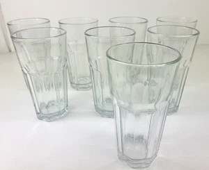 8er Set 8 Panel Tumbler Klar Trinkgläser 6" Hoch 12 Unzen - Bild 1 von 9