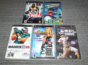 Lot of 5 Sony PSP Games Madden, Hot Shots Golf, NBA, MLB: The Show - Picture 1 of 5