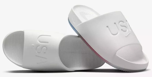 NUOVO Nike FV5601 100 USA Calm Slide Oly bianco scarpe sandalo slip on uomo US 13