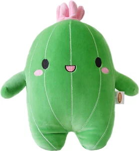 Cuddly Cactus Stuffed Plant Animal with Smile Face and Pink Antenna Honey Cacti - Picture 1 of 12