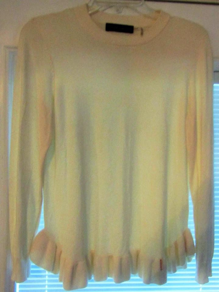 Suéter Ivanka Trump Mujer M Marfil Volantes Manga Larga Foto 1 de 1