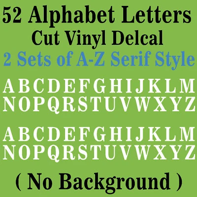 CALCOMANÍAS LETRAS ALFABETO A-Z 1 JUEGO DE 2 26 LETRAS ESTILO SERIF A-Z  Foto 1 de 4