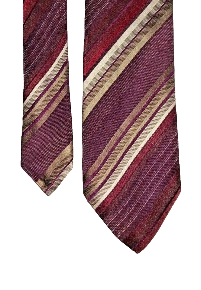 Corbata MARKS & SPENCERS 100 % seda marrón chocolate beige rayas Foto 1 de 4