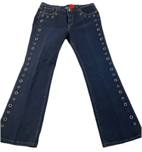 V Cristina Jeans Womens Denim Dark Wash 14 Embellished Western Flared Boot Cut - Picture 1 of 10