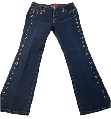 V Cristina 牛仔女式牛仔深水洗 14 装饰西部喇叭靴剪裁 — 第 1/4 张图片