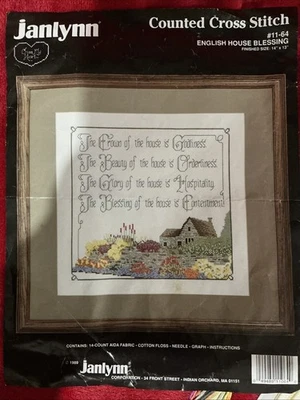 Janlynn 1989 Kit de punto de cruz contado #11-64 “Bendición de la casa inglesa” Foto 1 de 4