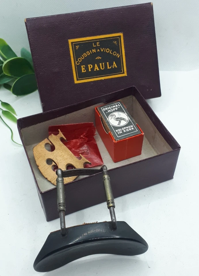 Epaula Le Coussin A Violon Dans Sa Boite D'origine Instrument Musique Ancien - Photo 1/3