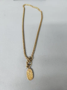 Französische Kande 18" Halskette, Messing geflochten Kette mit Joshep Perrier Medaillon - Bild 1 von 6