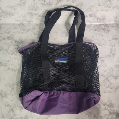 De Colección LL Bolsa de Malla de Frijoles Bolso de Barco Playa Equipo de Buceo Lona Grande Púrpura Negro EE. UU. Foto 1 de 4