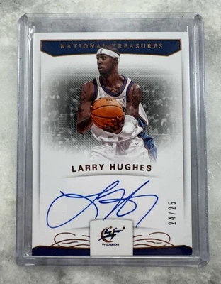 2017-18 Panini National Treasures LARRY HUGHES AUTO BRONZE SP /25 Wizards - Image 1 of 2