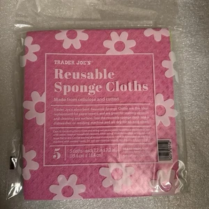 Trader Joe's PAÑOS ESPONJA ABSORBENTES REUTILIZABLES 5 paños multicolores | TOTALMENTE NUEVOS - Imagen 1 de 3