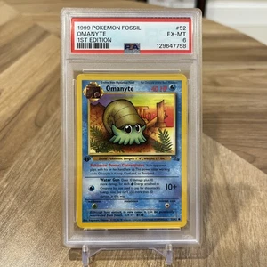 1999 Pokemon Fossil Omanyte 1st Edition PSA 6 - Picture 1 of 2