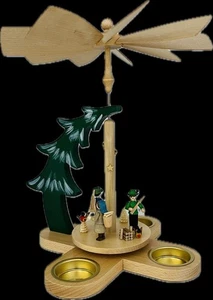 Pyramide Tannengestell Waldleute & Förster bunt Höhe 27cm Waldmotiv Jagdszene - Picture 1 of 1