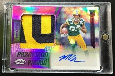 2018 Certified Purple Marquez Valdes-Scantling /10 ROOKIE PATCH AUTO RC RPA SSP - Image 1 of 2