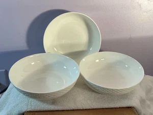 Mikasa Bone China 3er Set Suppentassen Rankgitter weiß criss cross border AA489 - Bild 1 von 5