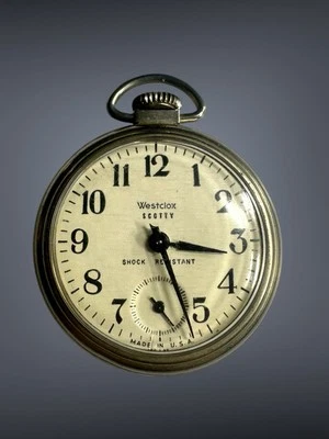 Vintage 1950s Westclox Scotty Silver Tone Pocket Watch USA Working Properly - Image 1 of 4