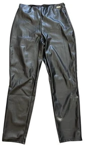 Leggings donna Fabletics Vegan in pelle nero vita alta pull-on zip grande - Foto 1 di 7